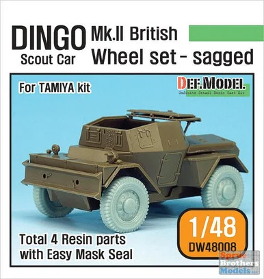 DEFDW48008 1:48 DEF Model Dingo Mk.II Sagged Wheel Set (TAM kit)