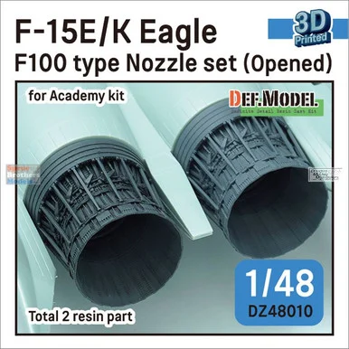 DEFDZ48010 1:48 DEF Model F-15E F-15K Strike Eagle F100 Type Nozzle Set Opened (ACA kit)