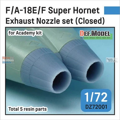 DEFDZ72001 1:72 DEF Model F-18E F-18F Super Hornet EA-18G Growler Exhaust Nozzle Set Closed [3D Printed] (ACA kit)