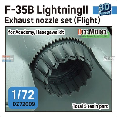 DEFDZ72009 1:72 DEF Model F-35B Lightning II Exhaust Nozzle Set Flight [3D Printed] (ACA/HAS kit)