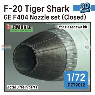 DEFDZ72012 1:72 DEF Model F-20 Tigershark GE F404 Nozzle Set Closed (HAS kit)