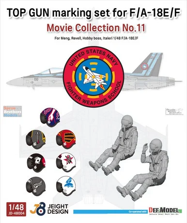 DEFJD48004 1:48 DEF Model Jeight Design - Movie Collection #11 Top Gun Marking Set (for F-18E F-18F Super Hornet)