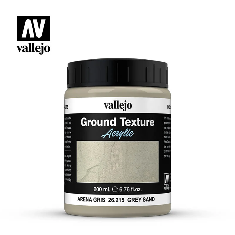 Grey Sand Acrylic Ground Texture 200 ml Bottle - Vallejo