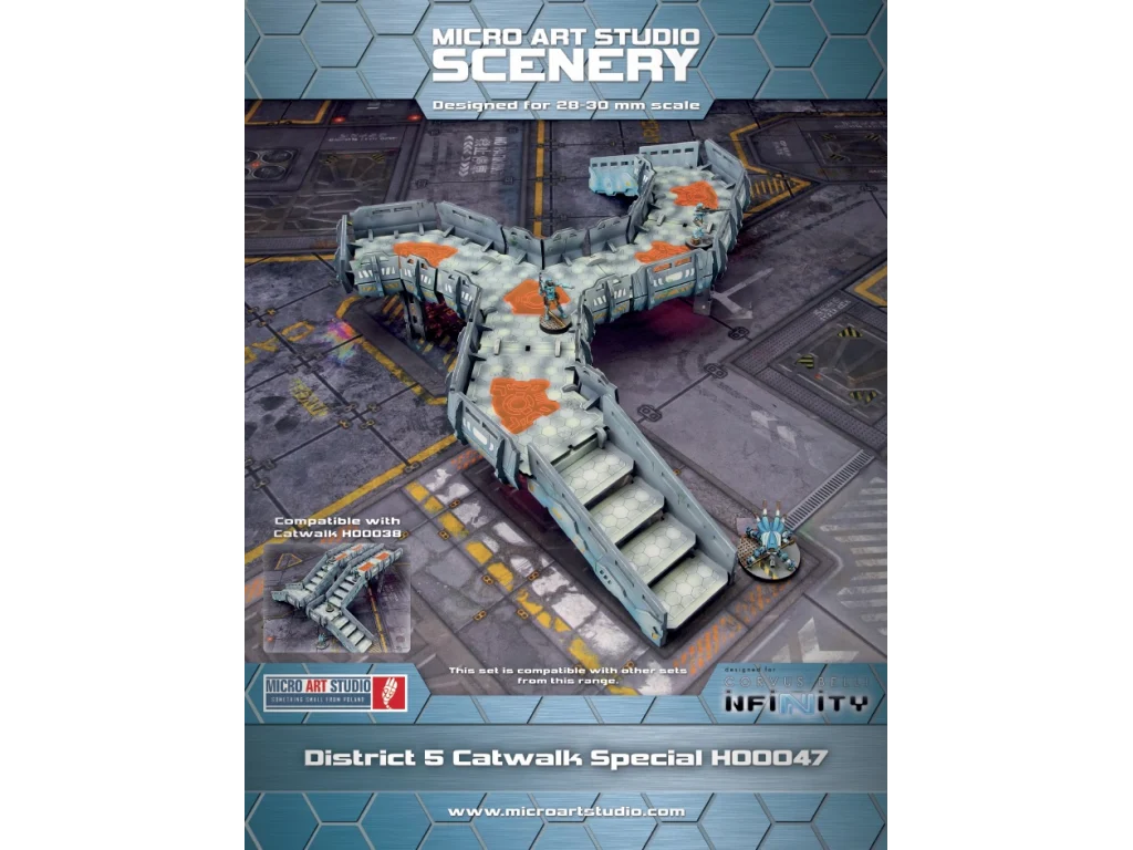Infinity District 5 Catwalk Miniature Game Tabletop Scenery - Micro Art Studio