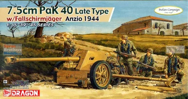 DML6250 1:35 Dragon 7.5cm PaK 40 Late Type w/ Fallschirmjager Anzio 1944