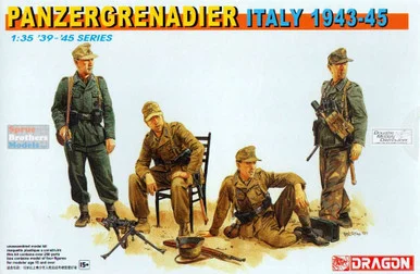 DML6348 1:35 Dragon German Panzergrenadier Italy 1943-45 (4 Figure Set) Gen 2
