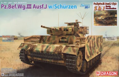 DML6628 1:35 Dragon Panzer Pz.Bef.Wg.III Ausf.J with Schurzen (2in1)
