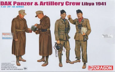 DML6693 1:35 Dragon DAK Panzer & Artillery Crew Libya 1941 (4 Figures Set)