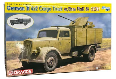 1/35 Dragon German 3t 4X2 Truck w/2cm Flak 38 Plastic Model Kit