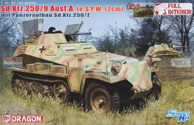 DML6859 1:35 Dragon Sd.Kfz.250/9 Ausf.A le.S.P.W. (2cm) mit Panzeraufbau Sd.Kfz.250/Z 2in1 [Full Interior]