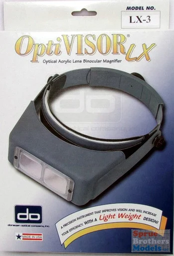 DONLX03 Donegan OptiVisor LX Acrylic Lens Binocular Headband Magnifier w/Lens #3 1-3/4x Power at 14" #LX3