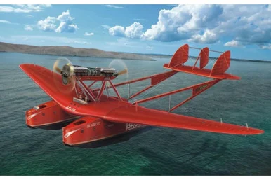 1/72 Dora Wings Savoia Marchetti S55 Record Flight Flying Boat Aircraft w/Resin Engine (9L, 13 Wingspan)