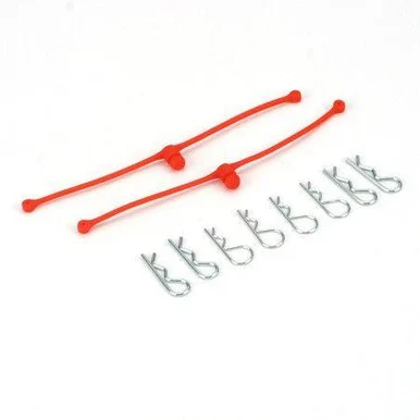 Dubro Products 2252 Body Klip Retainers, Orange (2)
