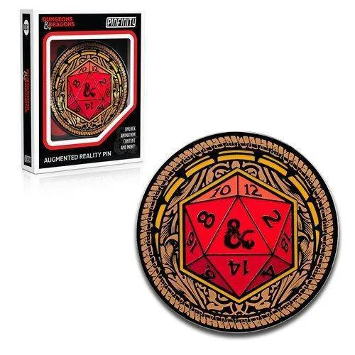 Dungeons & Dragons Ornate D20 Augmented Reality Enamel Pin - Pinfinity