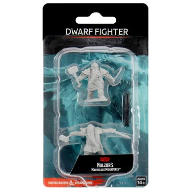 Wizkids 72616 Dungeons & Dragons Nolzur`s Marvelous Unpainted Miniatures: Dwarf Male Fighter