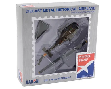 Daron Worldwide Trading PS5601-2 UH-1 Huey MEDEVAC Diecast Model - Postage Stamp Collection
