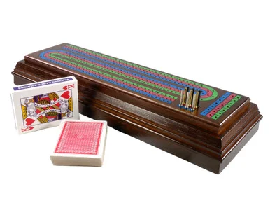 WorldWise Imports 33559 Cribbage Box Set, Walnut - World Wide Imports