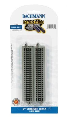 Bachmann 44811 N Nickel Silver 5" Straight Track Section, 6 Pack