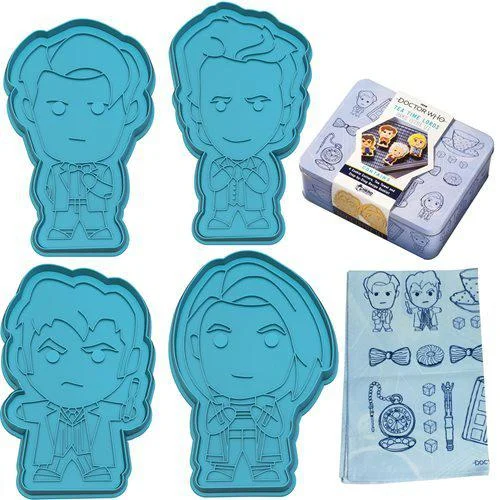 Eaglemoss Doctor Who Tea Time Lords Cookie Cutter & Tea Towel Tin - Eaglemoss Publications