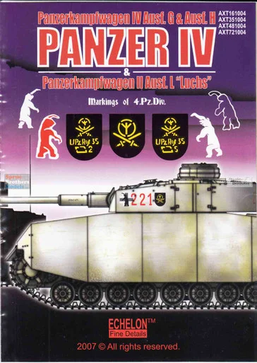 ECH351004 1:35 Echelon Decals - Panzer IV Ausf G & H Panzer II Ausf L Luchs