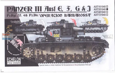 ECH351040 1:35 Echelon 4.Pz.Div. Panzer III Ausf. E, F, G & J Operation Barbarossa