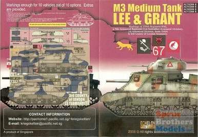ECH352006 1:35 Echelon Decals - M3 Lees & Grants (Burma & North Africa) #352006