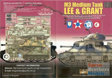 ECH352015 1:35 Echelon Decals - M3 Lees & Grants (North Africa & Europe) #352015