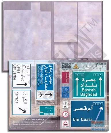 ECH355601 1:35 Echelon Road & Traffic Signs- OIF related (contains 2 x ECH355001)