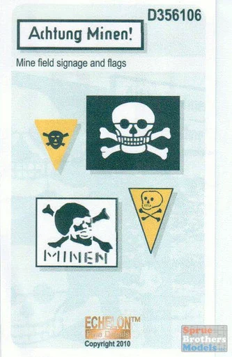 ECH356106 1:35 Echelon Mine Field Signage and Flags #356106
