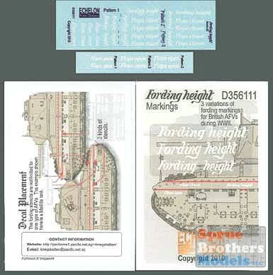 ECH356111 1:35 Echelon WW2 British Fording Height Markings #356111