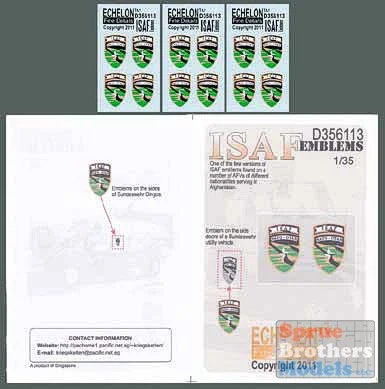 ECH356113 1:35 Echelon Decals ISAF Emblems #356113