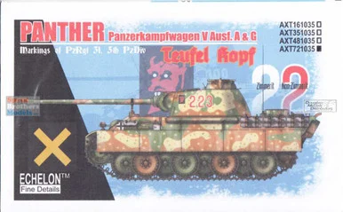 ECH721035 1:72 Echelon Panther Ausf.A/G 31. Pz.Rgt., 5. Pz.Div. Panthers