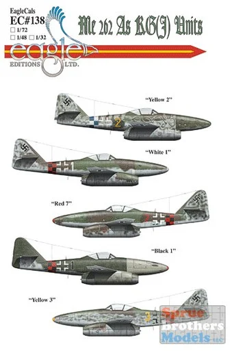 ECL32138 1:32 Eagle Editions Me 262A of KG(J) Units #32138