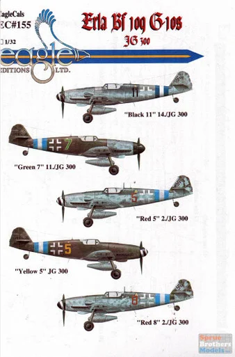 ECL32155 1:32 Eagle Editions Erla Bf 109G-10's JG300