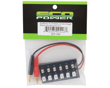 EcoPower ECP-1559 1S 12-Battery Parallel Charger Board, Ultra Micro Molex/PH 2.0