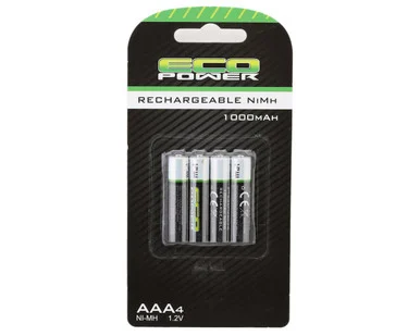 EcoPower ECP5063 High Power Rechargeable AAA NiMH Batteries