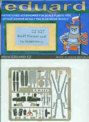 EDU32537 1:32 Eduard Color PE - Su-27B Flanker Seat Detail Set #32537