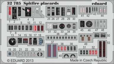 1/32 Eduard Spitfire Placards (Pre-Painted)