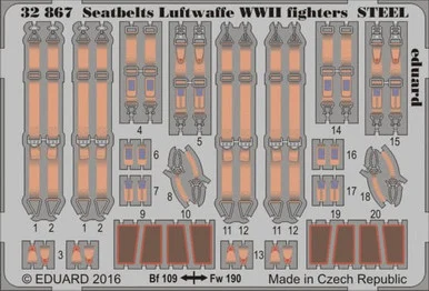 1/32 Eduard Seatbelts Luftwaffe Steel Fighter WWII (Pre-Painted)