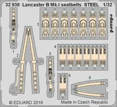 1/32 Eduard Seatbelts Lancaster B Mk I Steel for HKM (Pre-Painted)