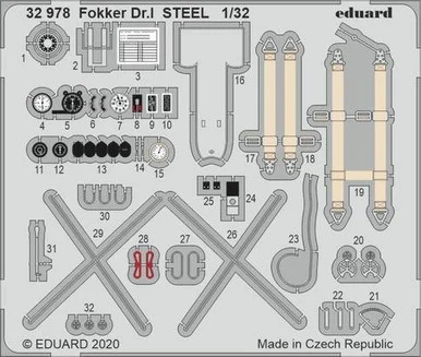 1/32 Eduard Fokker Dr I Steel for MEN (Pre-Painted)