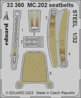 1/32 Eduard MC.202 seatbelts STEEL