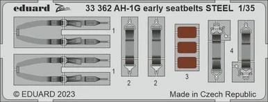 1/32 Eduard AH-1G early seatbelts STEEL Photo Etch