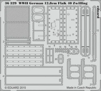 1/35 Eduard WWII German 12.8cm Flak 40 Zwilling for TAK