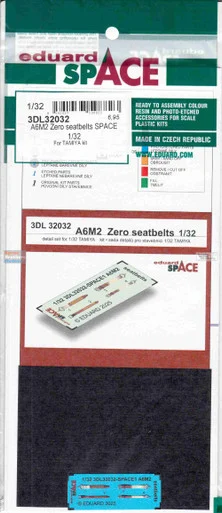 EDU3DL32032 1:32 Eduard SPACE - A6M2 Zero Seatbelts (TAM kit)