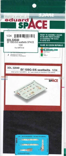 EDU3DL32040 1:24 Eduard SPACE - Bf109G-5 Bf109G-6 Seatbelts (AFX kit)