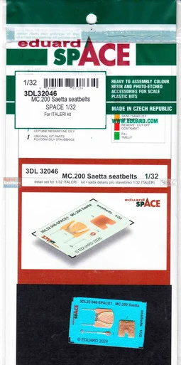 EDU3DL32046 1:32 Eduard SPACE - MC.200 Saetta Seatbelts (ITA kit)