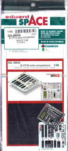 EDU3DL48024 1:48 Eduard SPACE - B-17F B-17G Flying Fortress Radio Compartment (HKM kit)