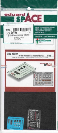 EDU3DL48227 1:48 Eduard SPACE - B-26G Marauder Rear Interior (ICM kit)
