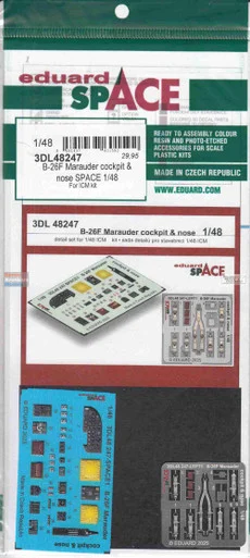 EDU3DL48247 1:48 Eduard SPACE - B-26F Marauder Cockpit & Nose (ICM kit)